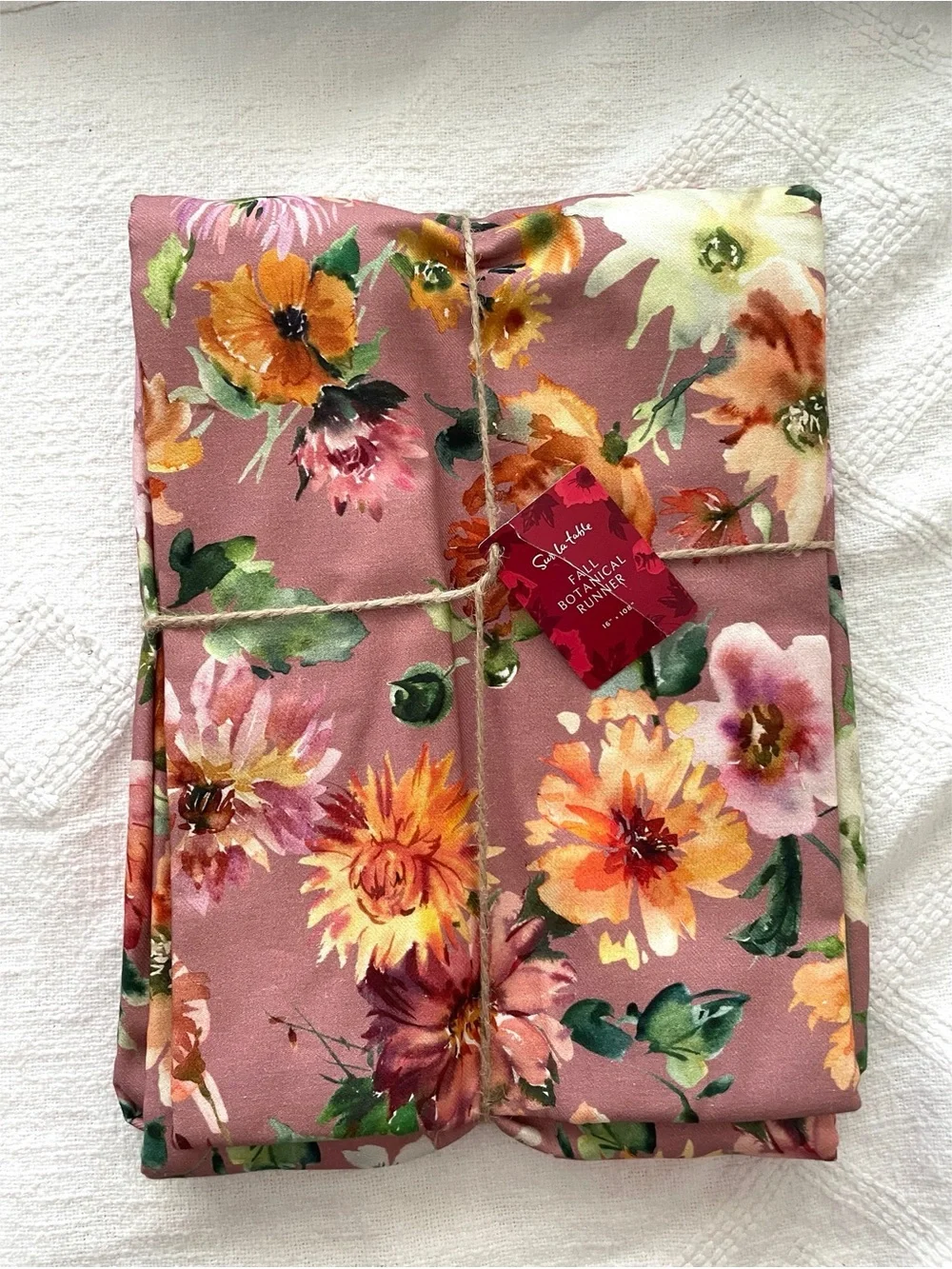 Sur La Table Fall Botanical Table Runner 100% Cotton 108